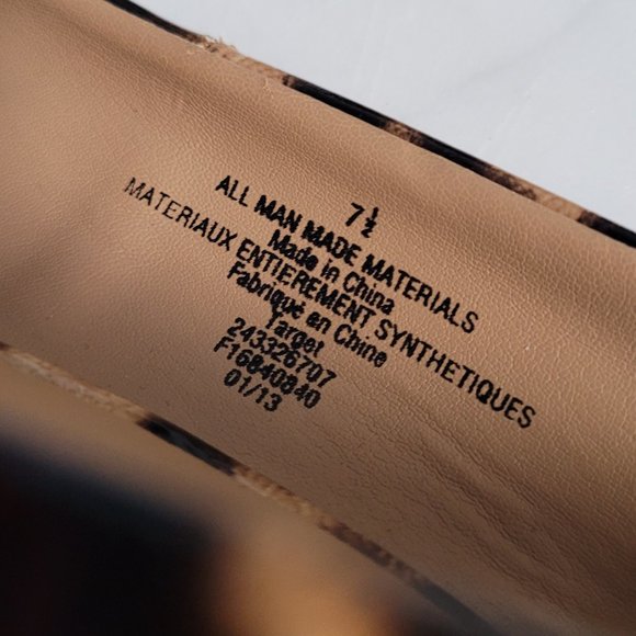 Merona Patent Leopard Print Open Toe Pumps Size 7.5 - Picture 6 of 10